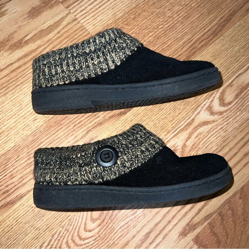 Clarks Suede Leather Women's Clog Slippers • Size 6 • Black